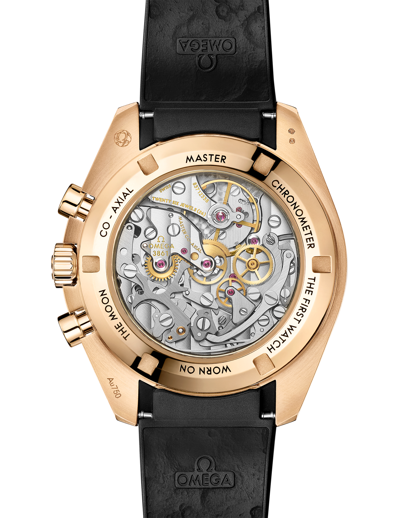 Speedmaster Moonwatch Professional 42 mm, Moonshine™ gold on rubber strap