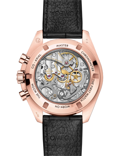 Speedmaster Moonwatch Professional 42 mm, Sedna™ gold on leather strap
