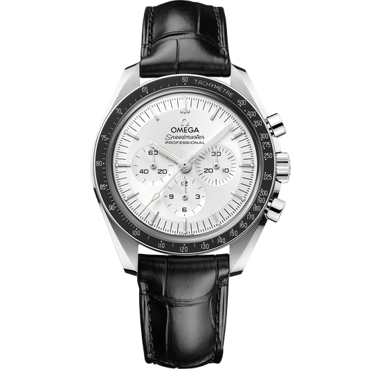 Speedmaster Moonwatch Professional 42 mm, Canopus Gold™ on leather strap