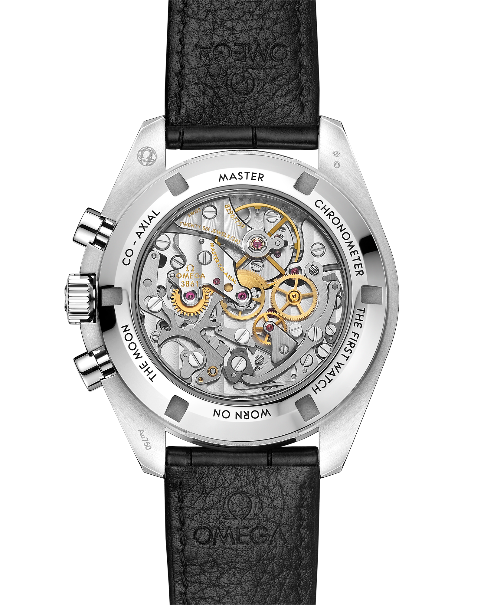 Speedmaster Moonwatch Professional 42 mm, Canopus Gold™ on leather strap