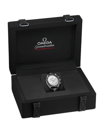 Speedmaster Moonwatch Professional 42 mm, Canopus Gold™ on leather strap