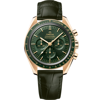 Speedmaster Moonwatch Professional 42 mm, Moonshine™ gold on leather strap