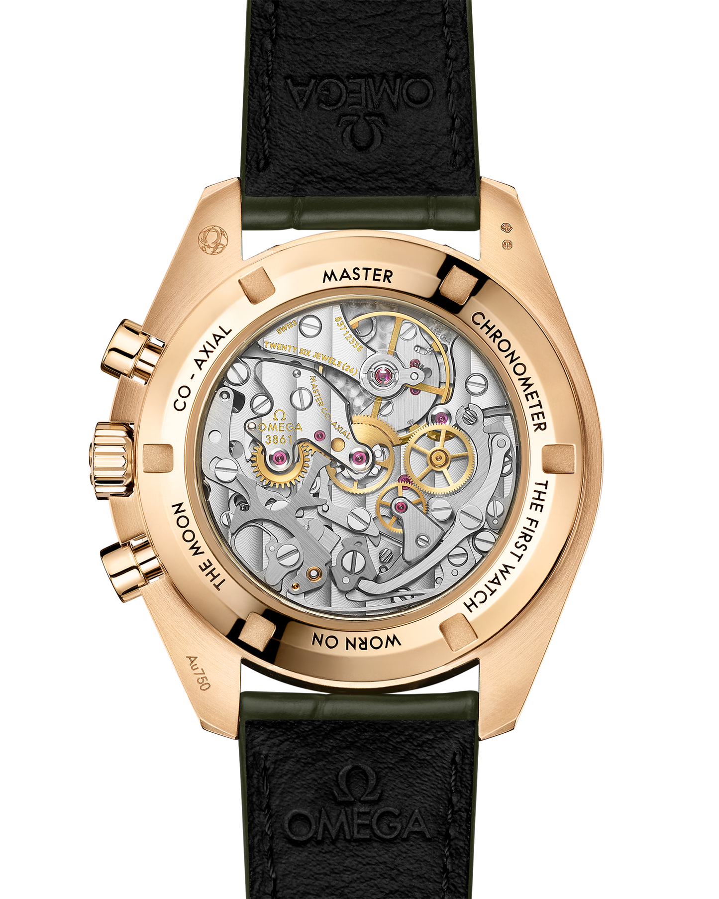 Speedmaster Moonwatch Professional 42 mm, Moonshine™ gold on leather strap