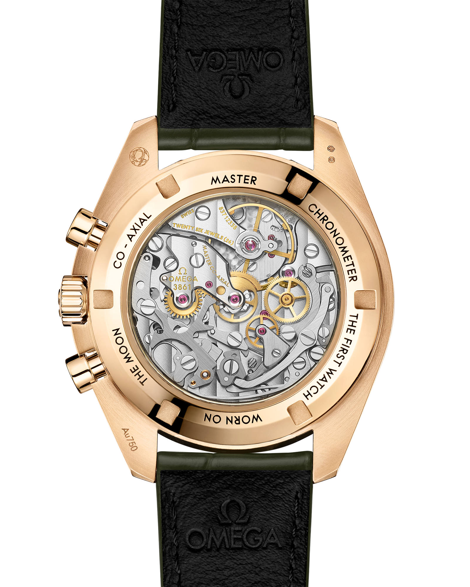 Speedmaster Moonwatch Professional 42 mm, Moonshine™ gold on leather strap
