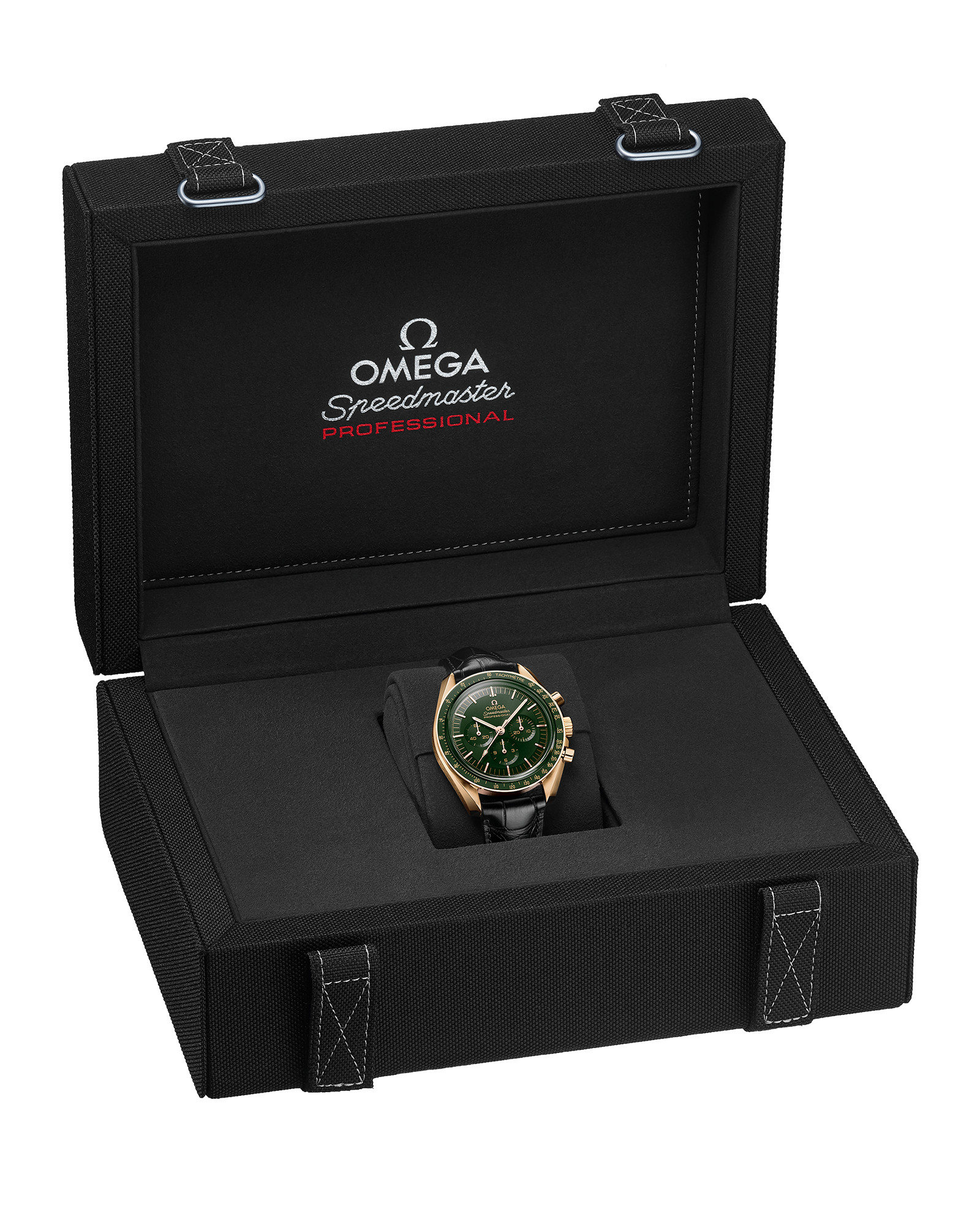Speedmaster Moonwatch Professional 42 mm, Moonshine™ gold on leather strap