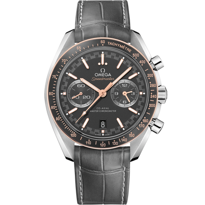 Speedmaster Racing 44.25 mm, steel on leather strap