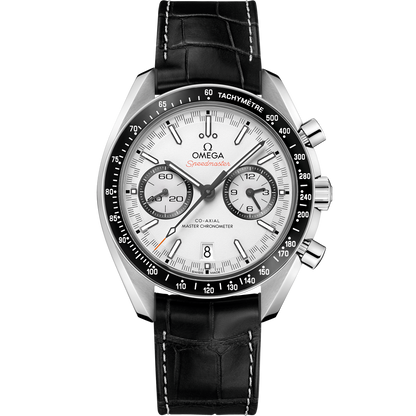 Speedmaster Racing 44.25 mm, steel on leather strap