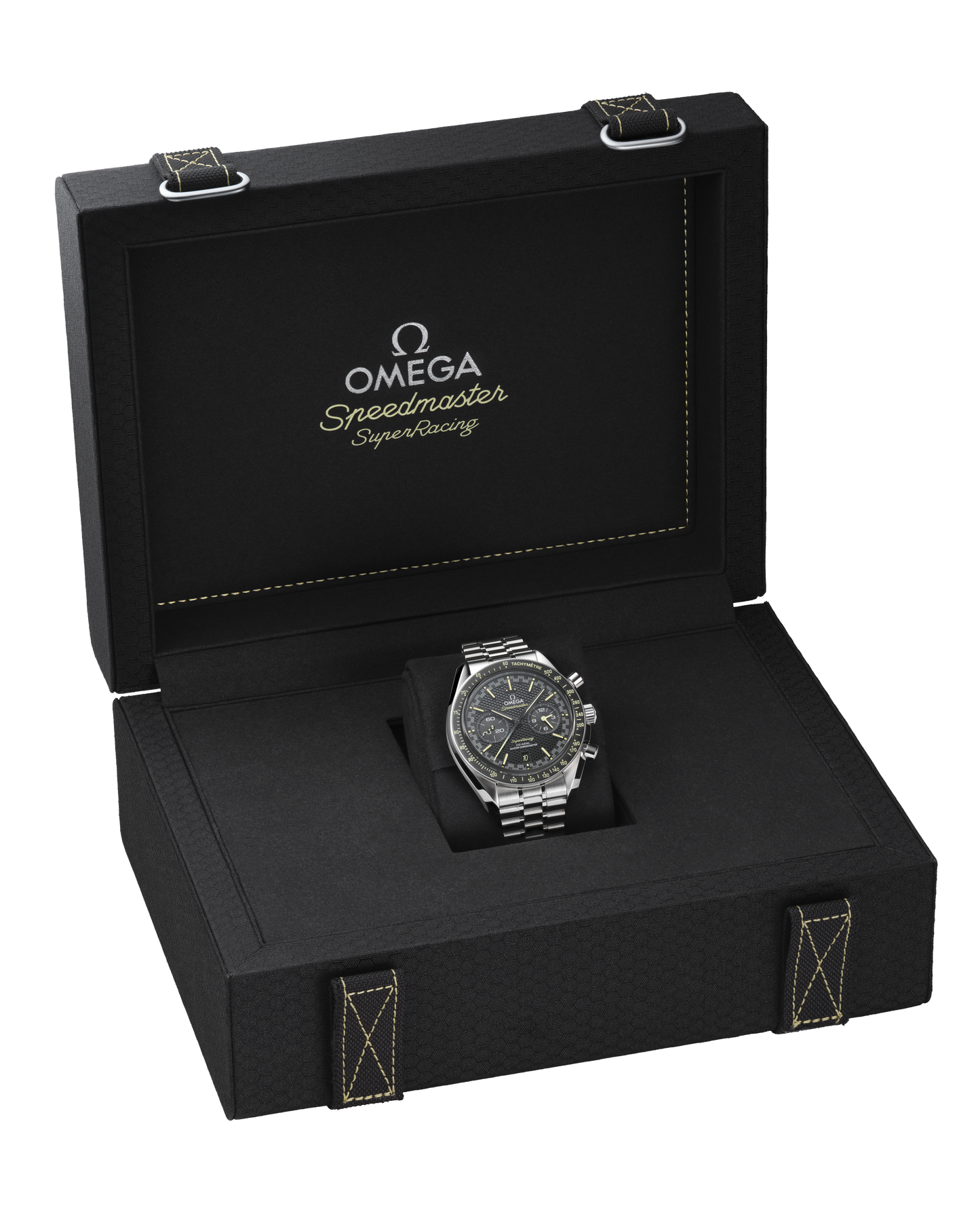 Speedmaster Super Racing 44.25 mm, steel on steel